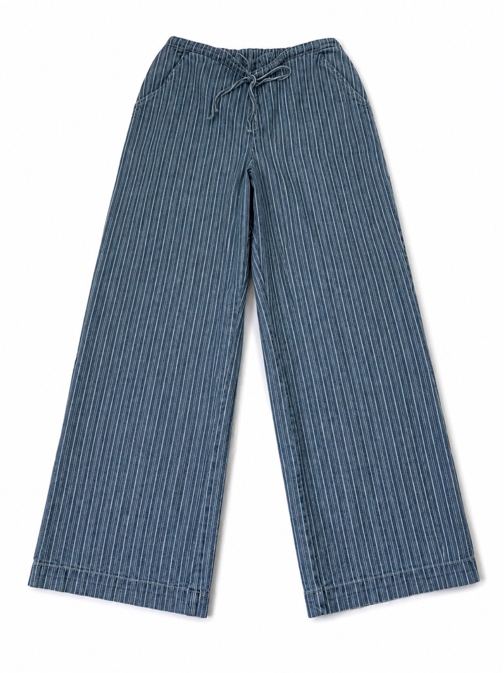 Habitual Blue Pinstripe Wide-Leg Jeans